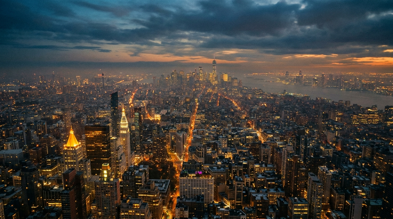 Dusk cityscape
